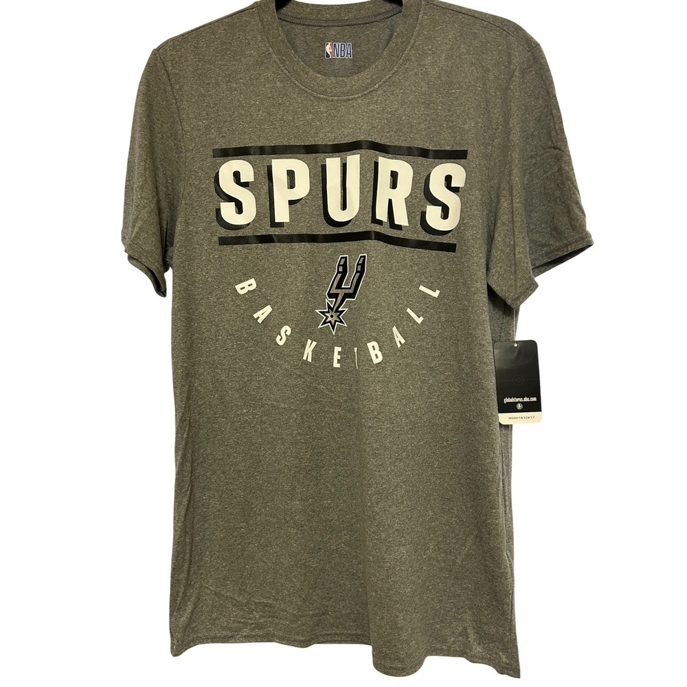 NBA San Antonio Spurs Basketball T-Shirt‎ Men's Gray Graphic Tee Medium Unisex h